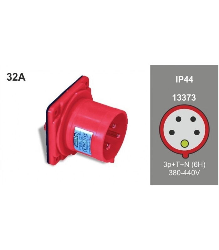 Clavija Fija Cuadro Recta CETAC 3P+N+T 32A 400V 6H IP44