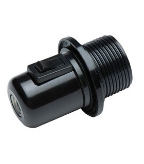 Portalámparas Baquelita E27 4A 250V con tope+interruptor