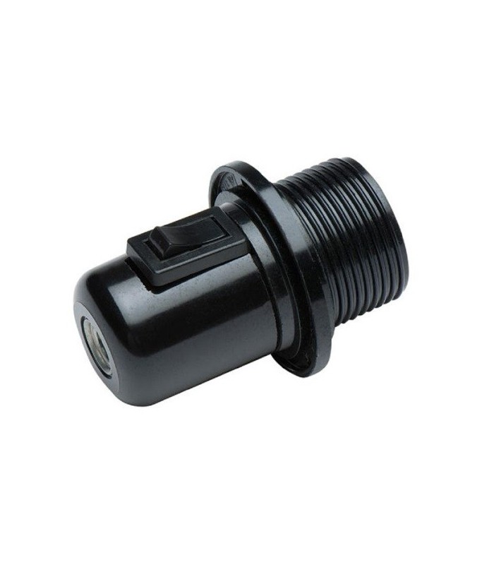 Portalámparas Baquelita E27 4A 250V con tope+interruptor