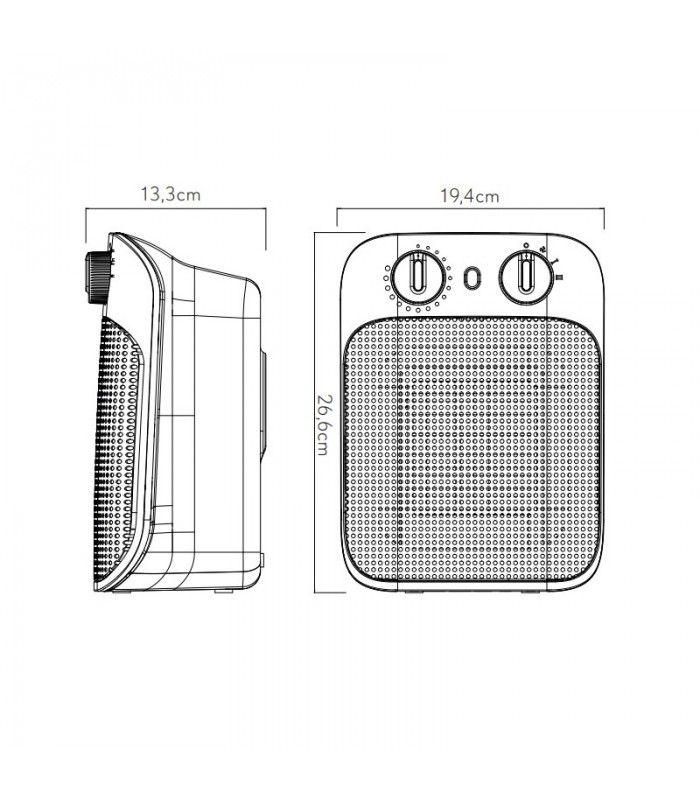 Calefactor de Suelo Vertical LIBIA 1800W Blanco/Negro