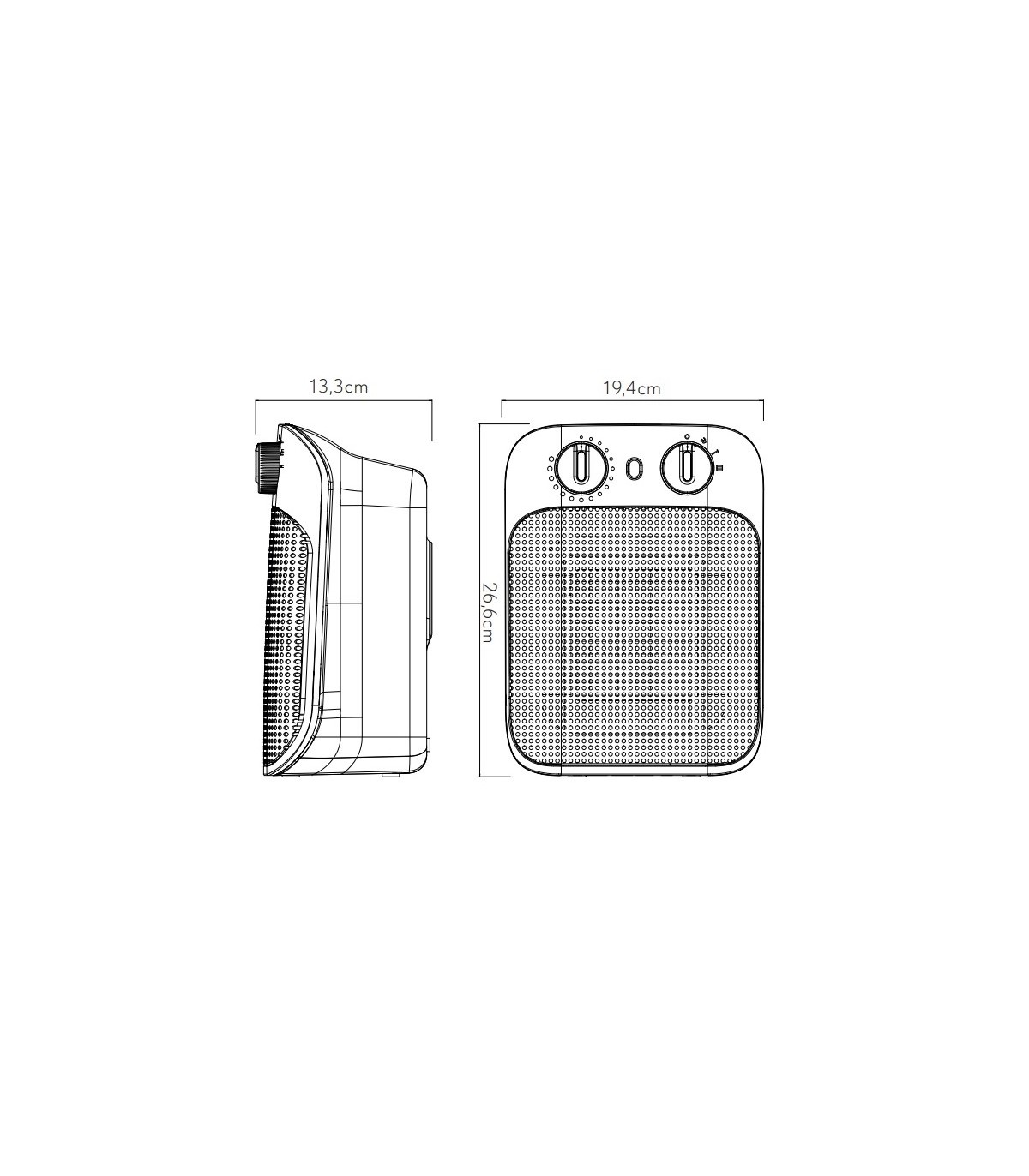 Calefactor de Suelo Vertical LIBIA 1800W Blanco/Negro