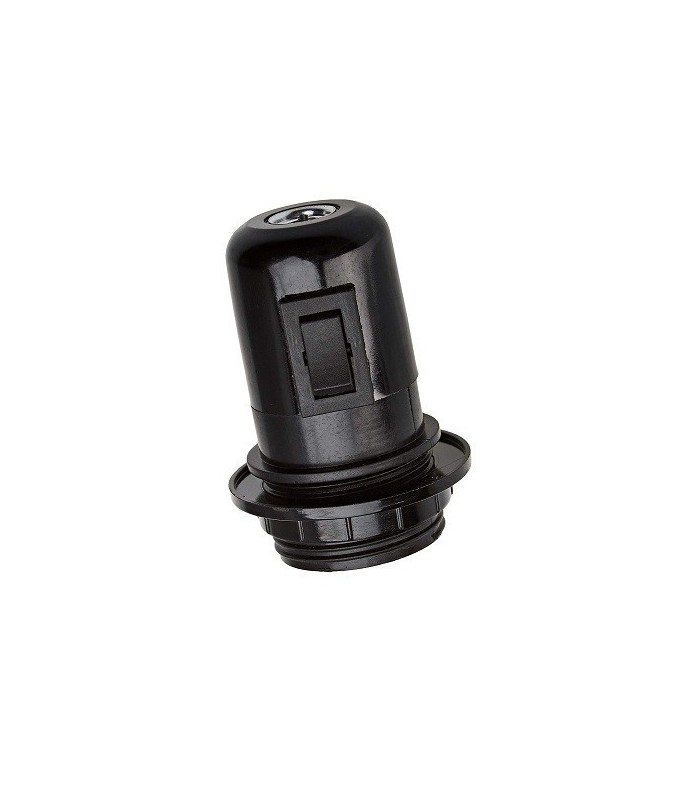 Portalámparas Baquelita E27 4A 250V con tope+interruptor