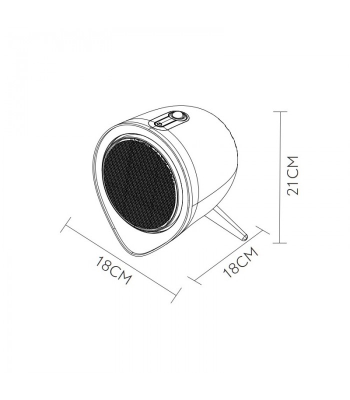 Calefactor de Suelo ANDINO 1500W Negro/Plata