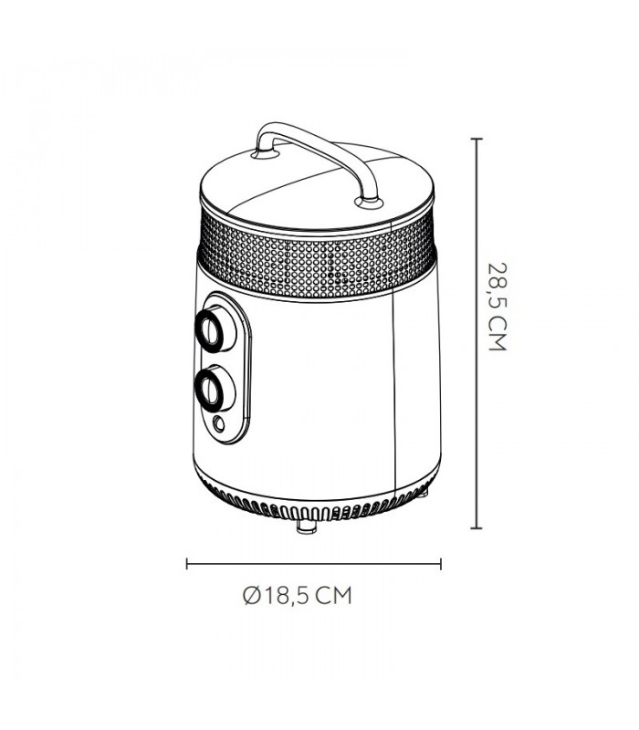 Calefactor Cerámico PTC ISQUIA 1800W Gris