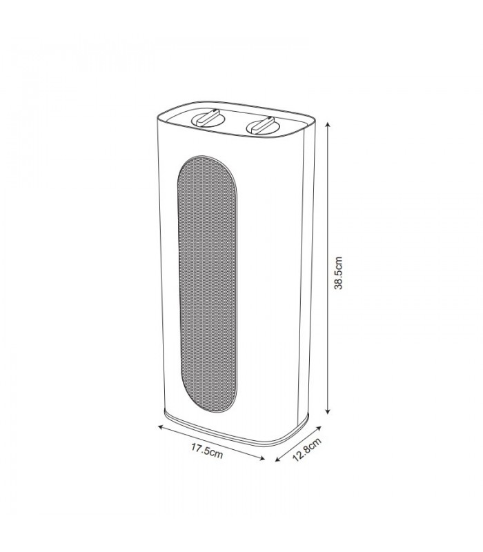 Calefactor de Suelo Vertical CHEQUIA 2000W Blanco/Negro
