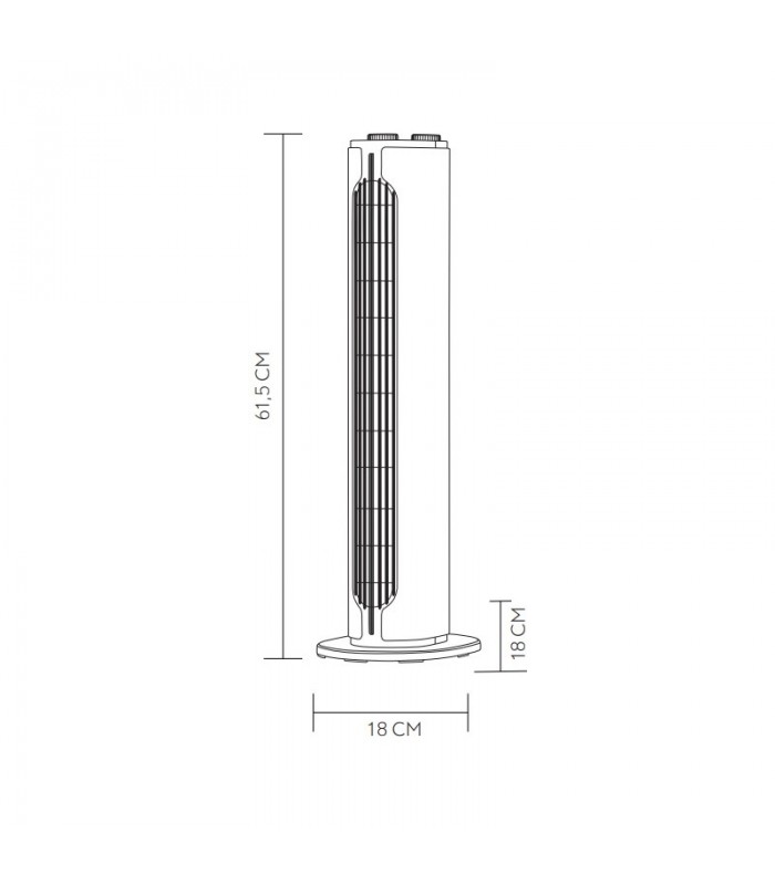 Calefactor Vertical Cerámico CANADA 1500W Blanco/Negro