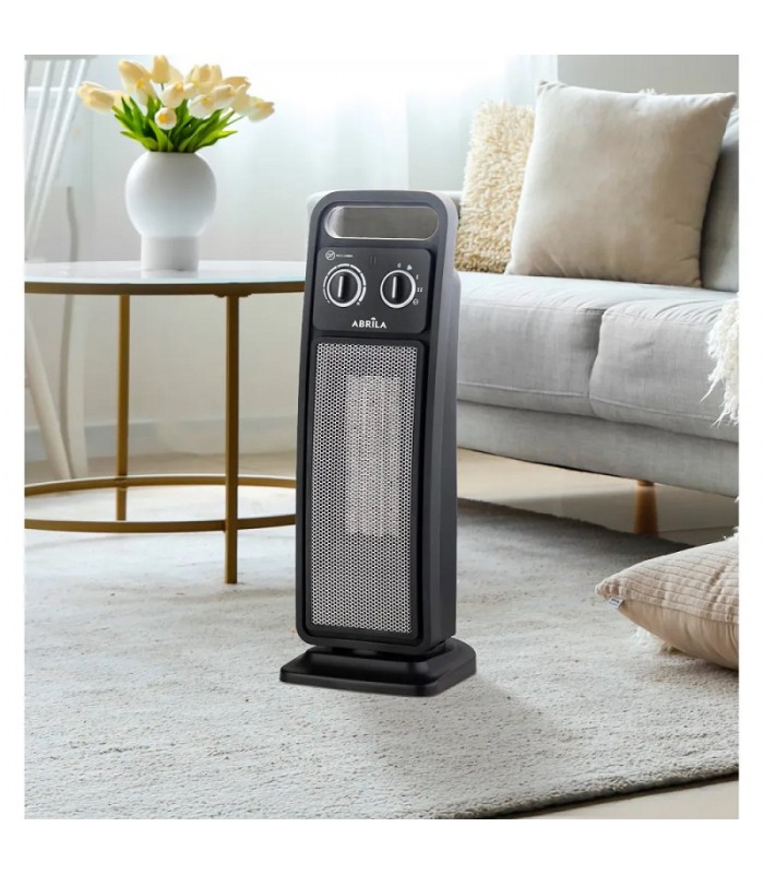 Calefactor Vertical Cerámico Oscilante BRASIL 2000W Negro