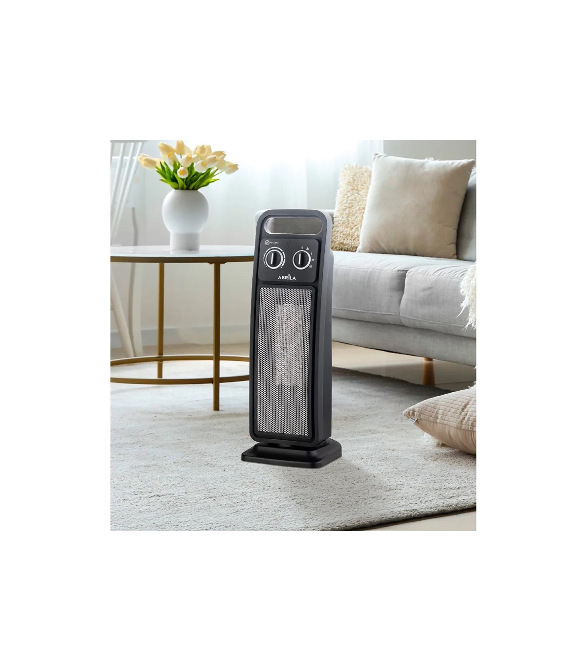 Calefactor Vertical Cerámico Oscilante BRASIL 2000W Negro