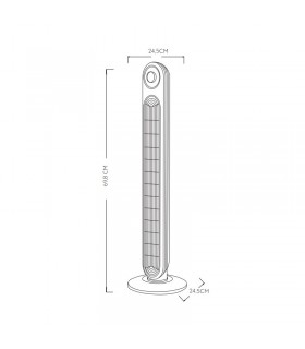 Calefactor Vertical Cerámico Oscilante GRECIA 2000W Negro/Blanco