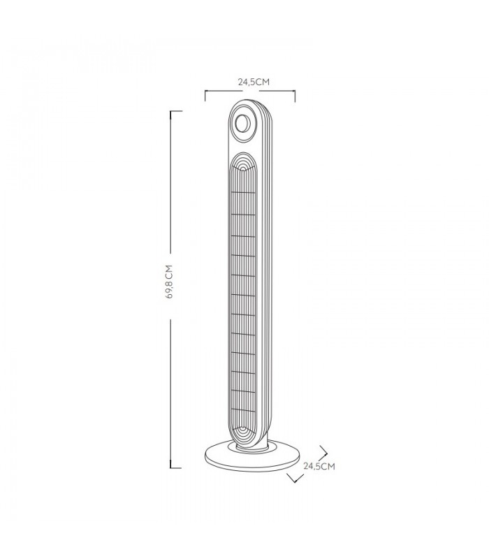 Calefactor Vertical Cerámico Oscilante GRECIA 2000W Negro/Blanco