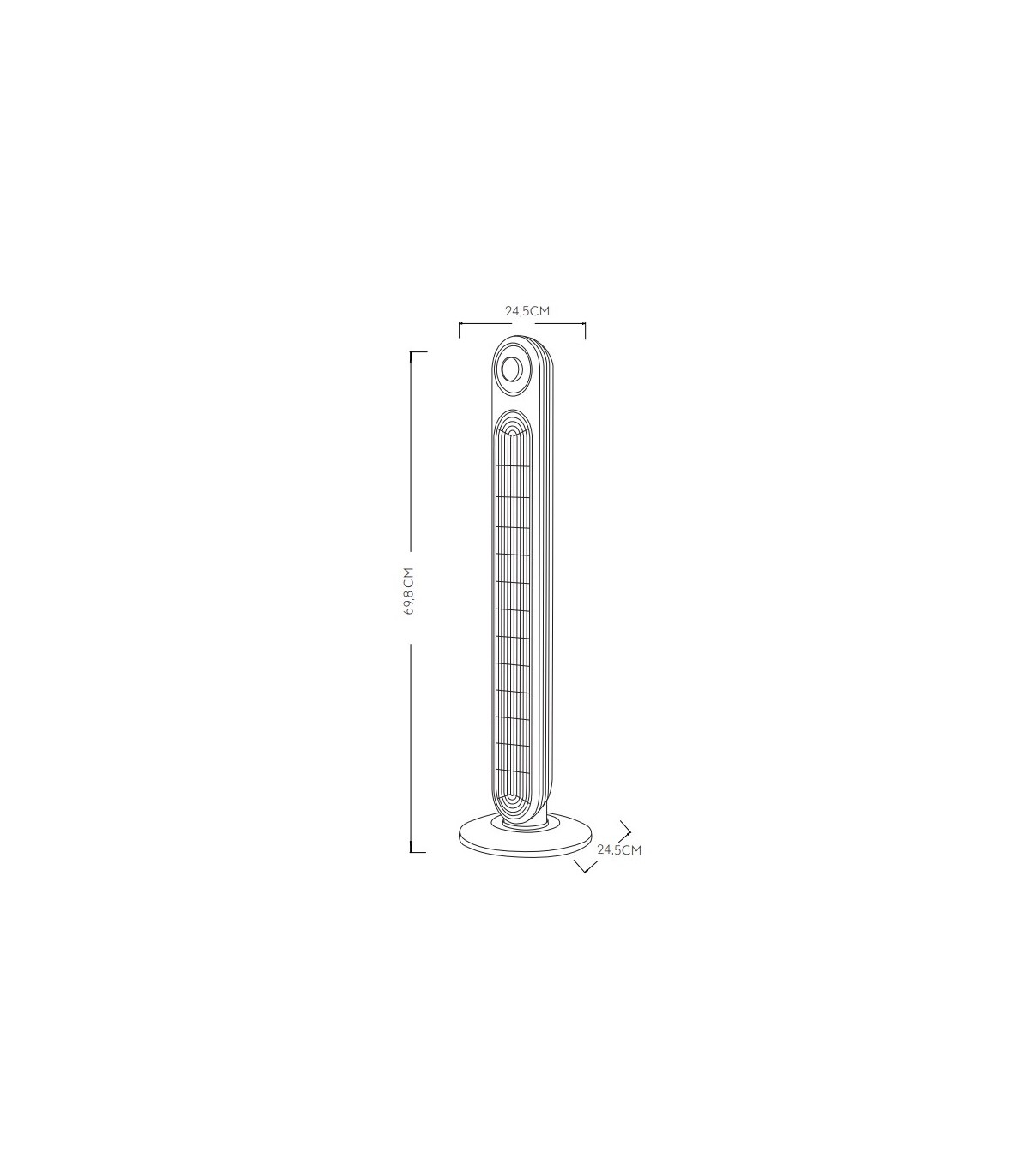 Calefactor Vertical Cerámico Oscilante GRECIA 2000W Negro/Blanco