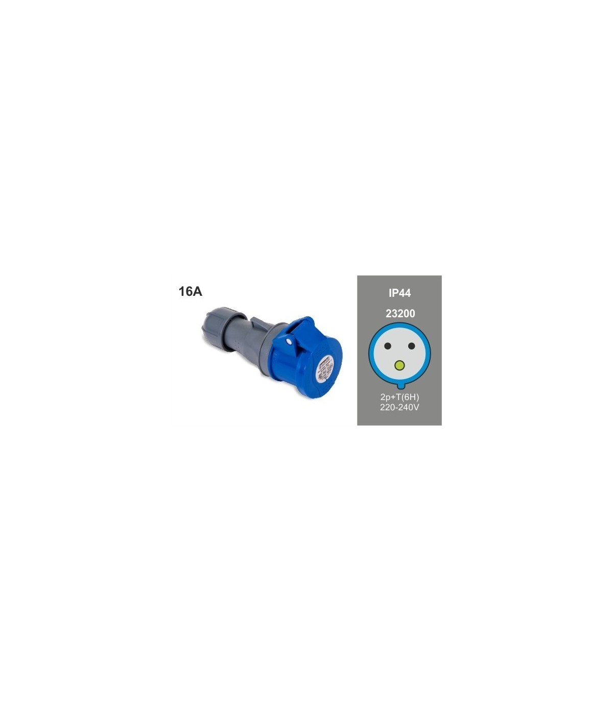 Base Aérea CETAC 2P+T 16A 230V 6H IP44