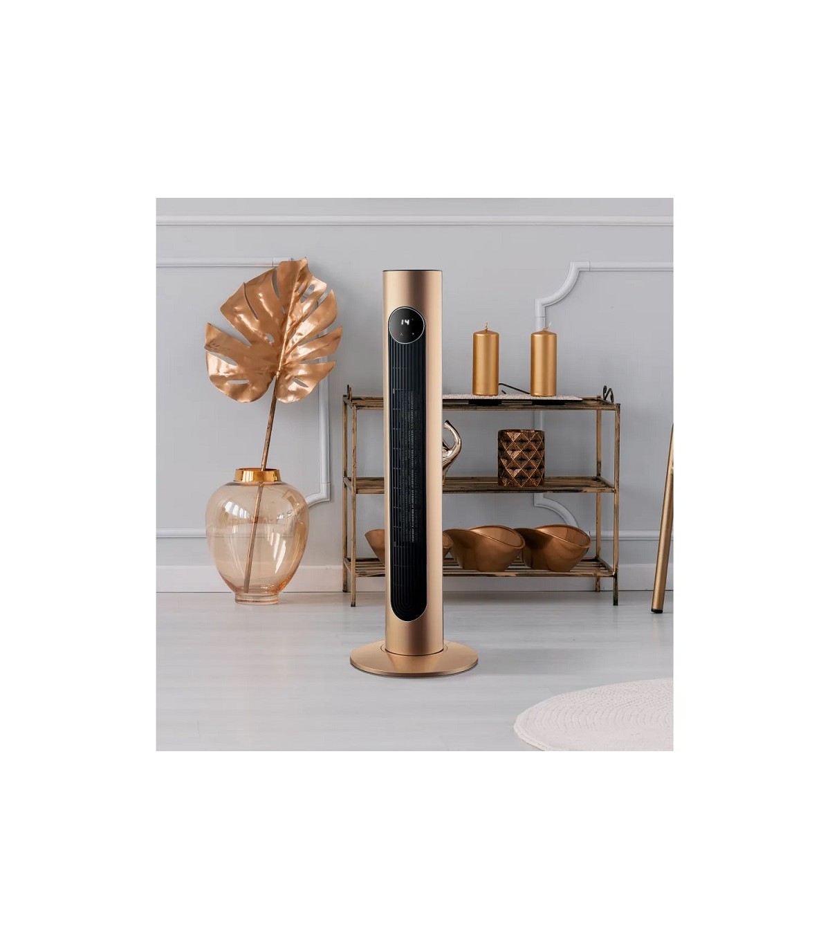 Calefactor Cerámico Oscilante VERTICAL 2000W Oro