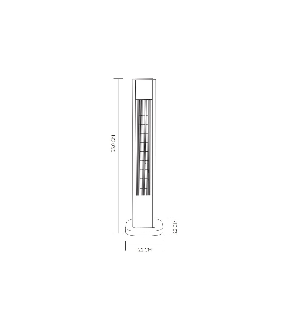 Calefactor Cerámico Oscilante VERTICAL PLUS 2000W Oro