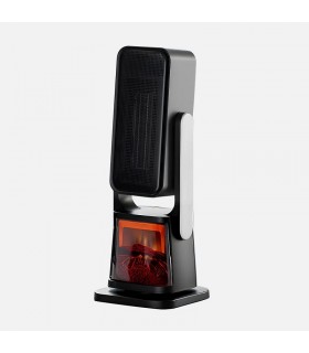 Calefactor Vertical Cerámico Oscilante SIMONETA Efecto Fuego 2000W Negro