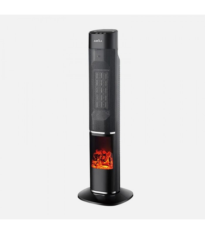 Calefactor Vertical Cerámico Oscilante MELODIA Efecto Fuego 2000W Negro