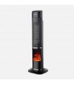 Calefactor Vertical Cerámico Oscilante MELODIA Efecto Fuego 2000W Negro