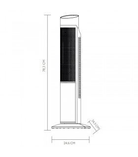 Calefactor Vertical Cerámico Oscilante MELODIA Efecto Fuego 2000W Negro