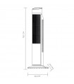 Calefactor Vertical Cerámico Oscilante MELODIA Efecto Fuego 2000W Negro