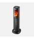 Calefactor Vertical Cerámico Oscilante ENEBRO Efecto Fuego 2000W Negro