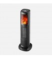 Calefactor Vertical Cerámico Oscilante ENEBRO Efecto Fuego 2000W Negro