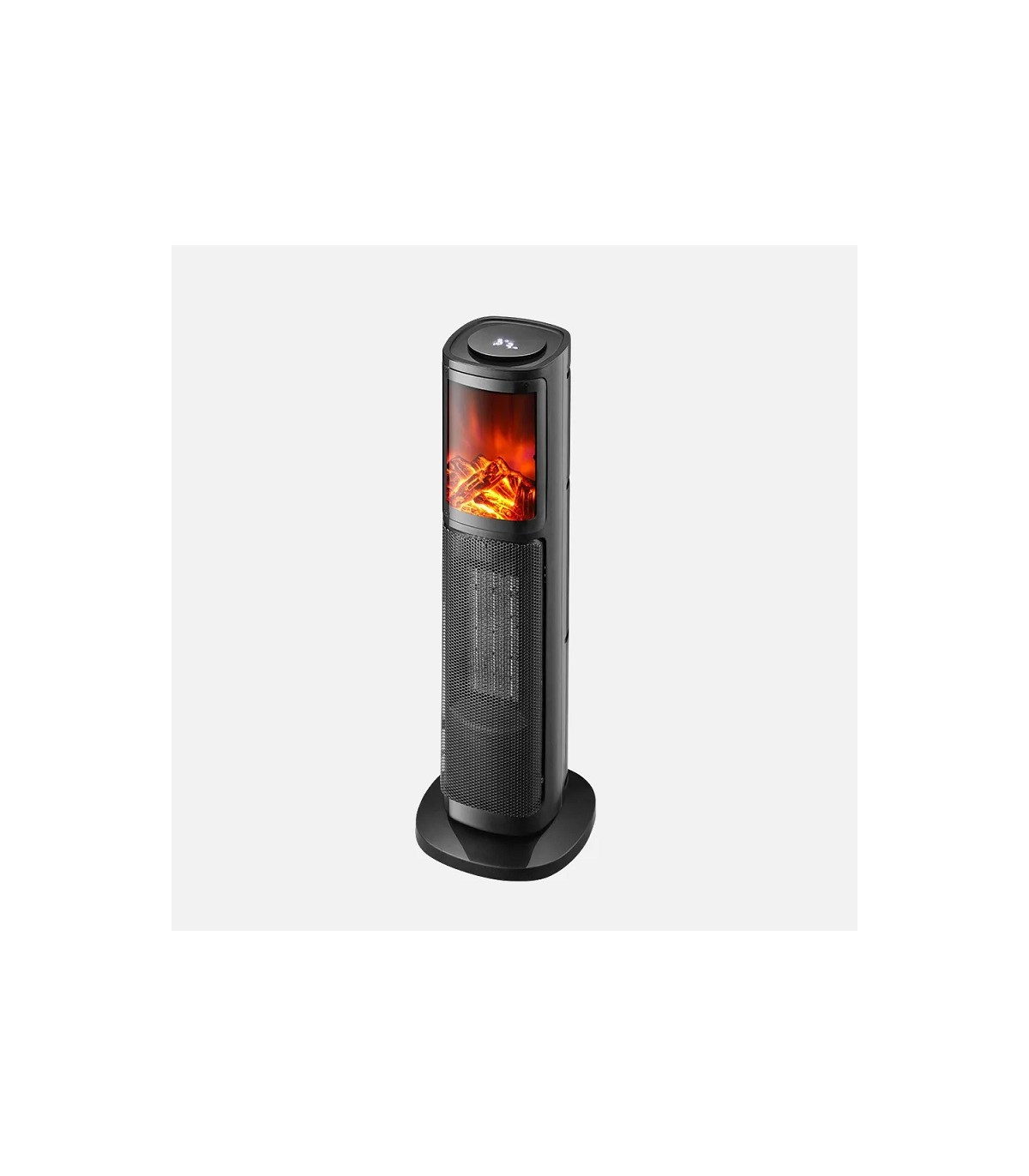 Calefactor Vertical Cerámico Oscilante ENEBRO Efecto Fuego 2000W Negro