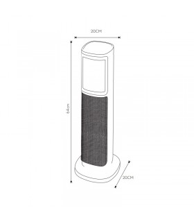 Calefactor Vertical Cerámico Oscilante ENEBRO Efecto Fuego 2000W Negro