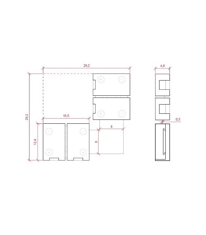 Ficha en forma de L para unir tiras de LED 8mm