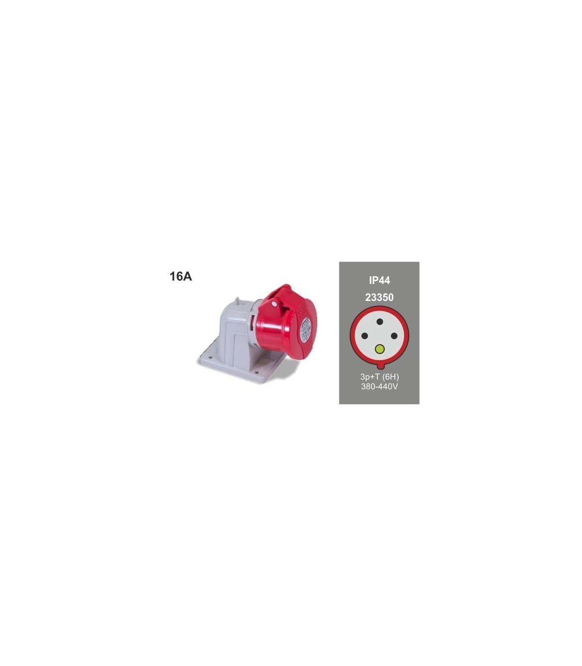 Base Superfície 90º CETAC 3P+T 16A 400V 6H IP44