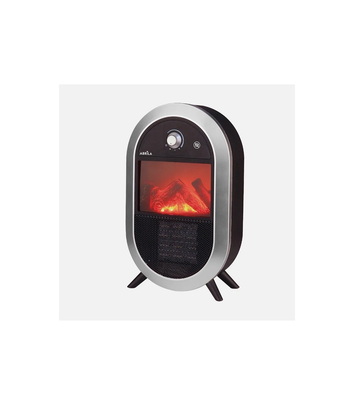 Calefactor de Suelo Cerámico SAUCE Efecto Fuego 1800W Negro/Plata