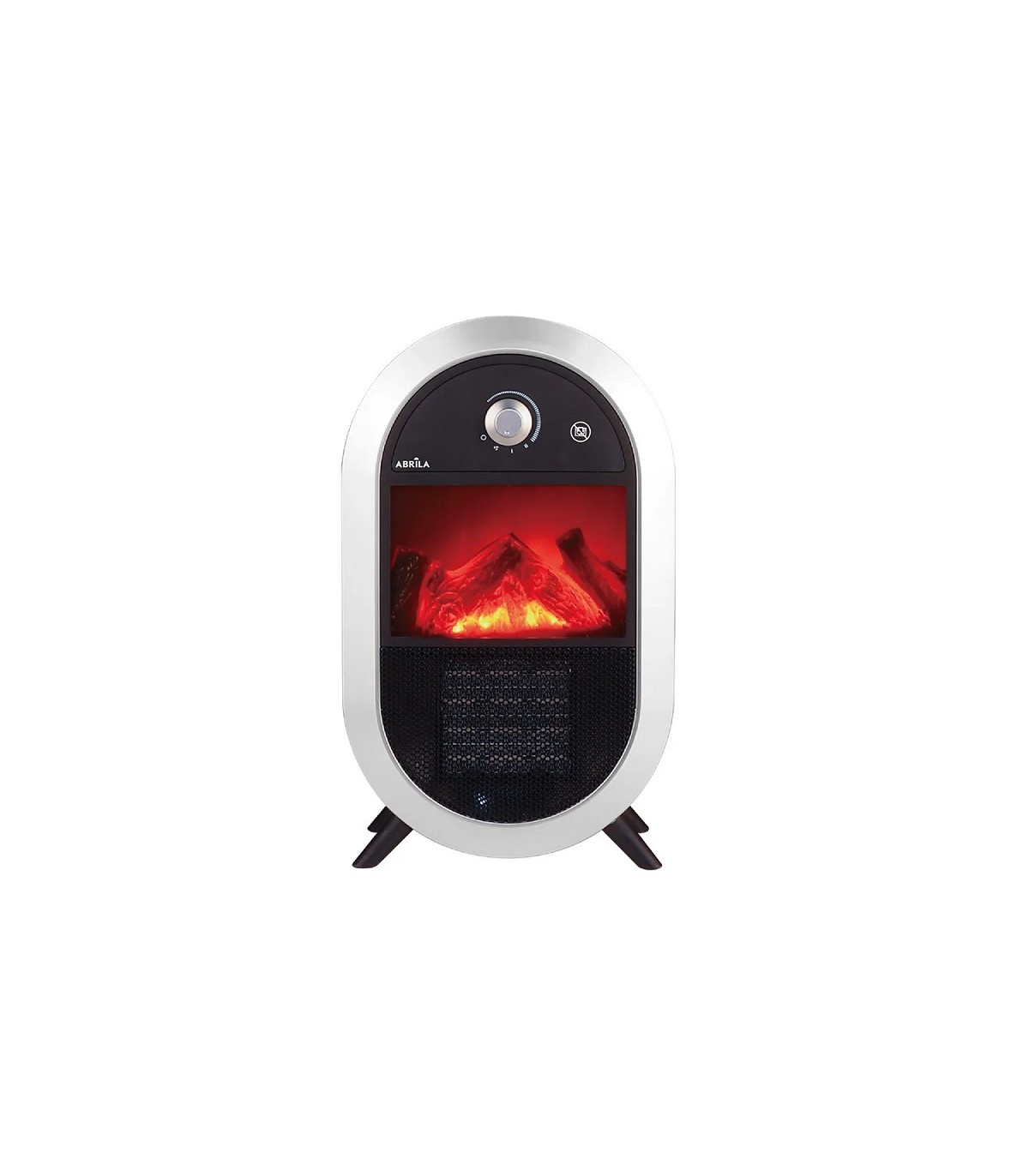 Calefactor de Suelo Cerámico SAUCE Efecto Fuego 1800W Negro/Plata