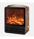 Calefactor de Suelo Cerámico CALETA Efecto Fuego 1500W Marrón/Madera