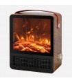 Calefactor de Suelo Cerámico CALETA Efecto Fuego 1500W Marrón/Madera