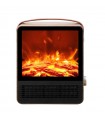 Calefactor de Suelo Cerámico CALETA Efecto Fuego 1500W Marrón/Madera