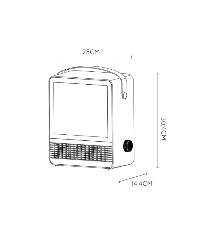 Calefactor de Suelo Cerámico CALETA Efecto Fuego 1500W Marrón/Madera