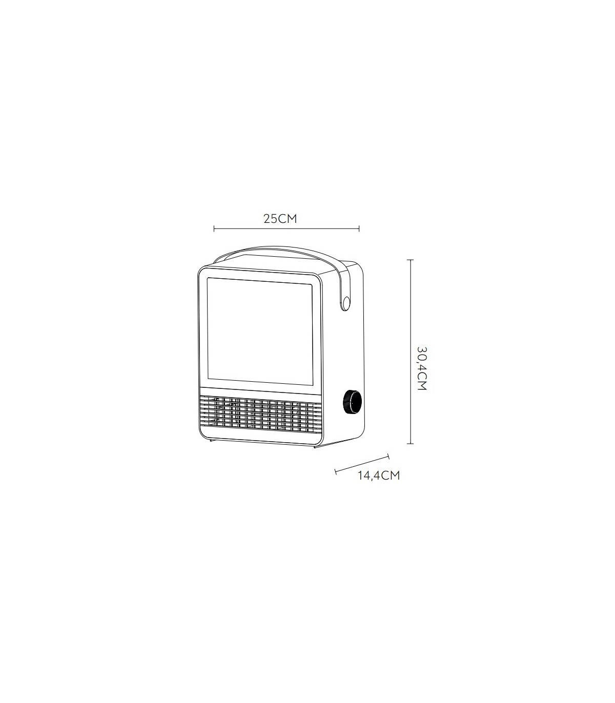 Calefactor de Suelo Cerámico CALETA Efecto Fuego 1500W Marrón/Madera