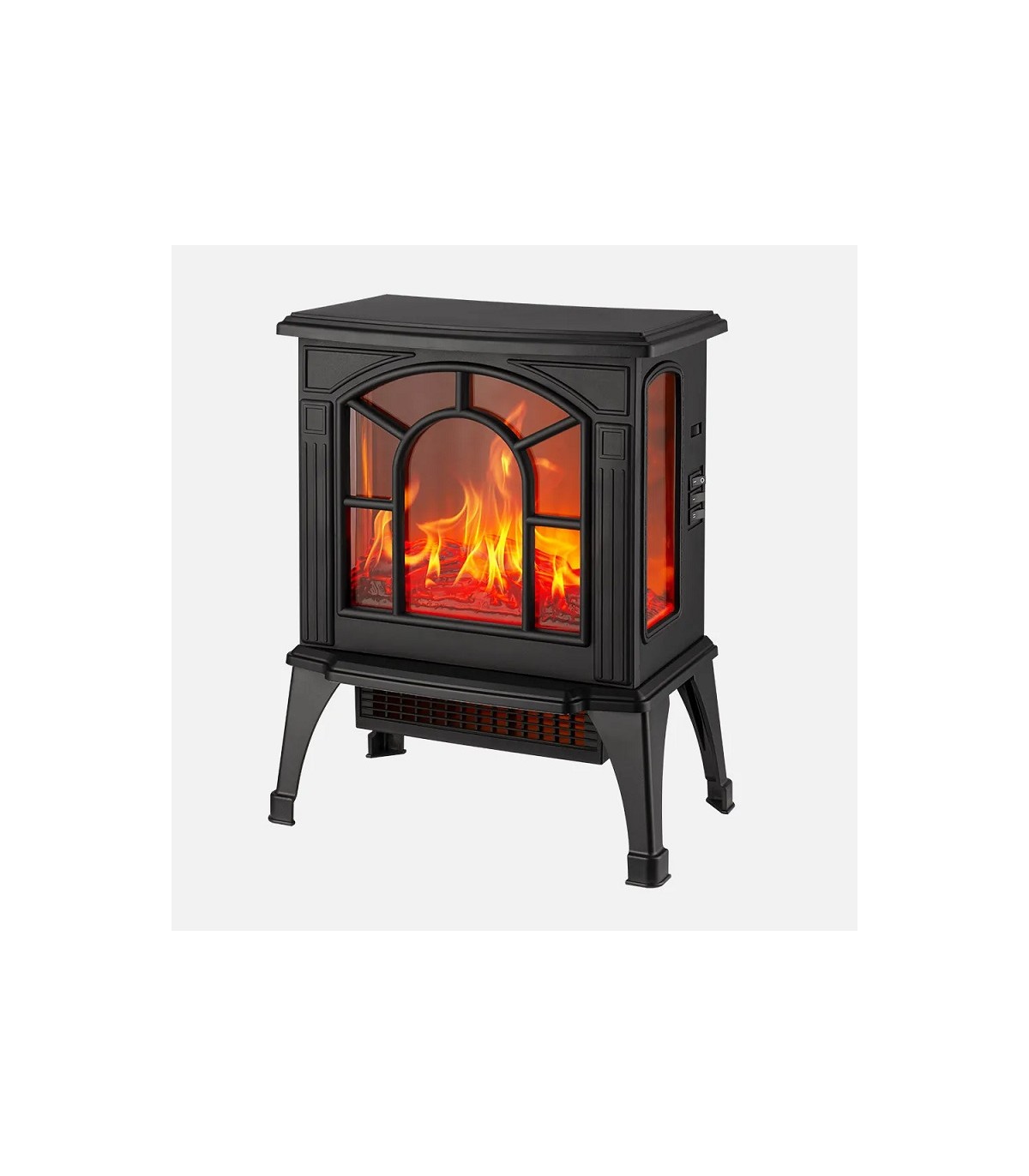 Calefactor Cerámico ABADIA Efecto Chimenea 1500W Negro