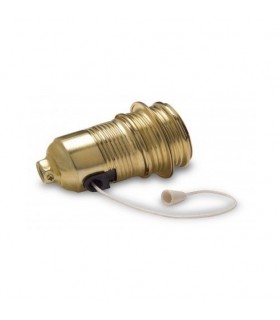 Portalámparas metálico roscado con interruptor cadena E-27