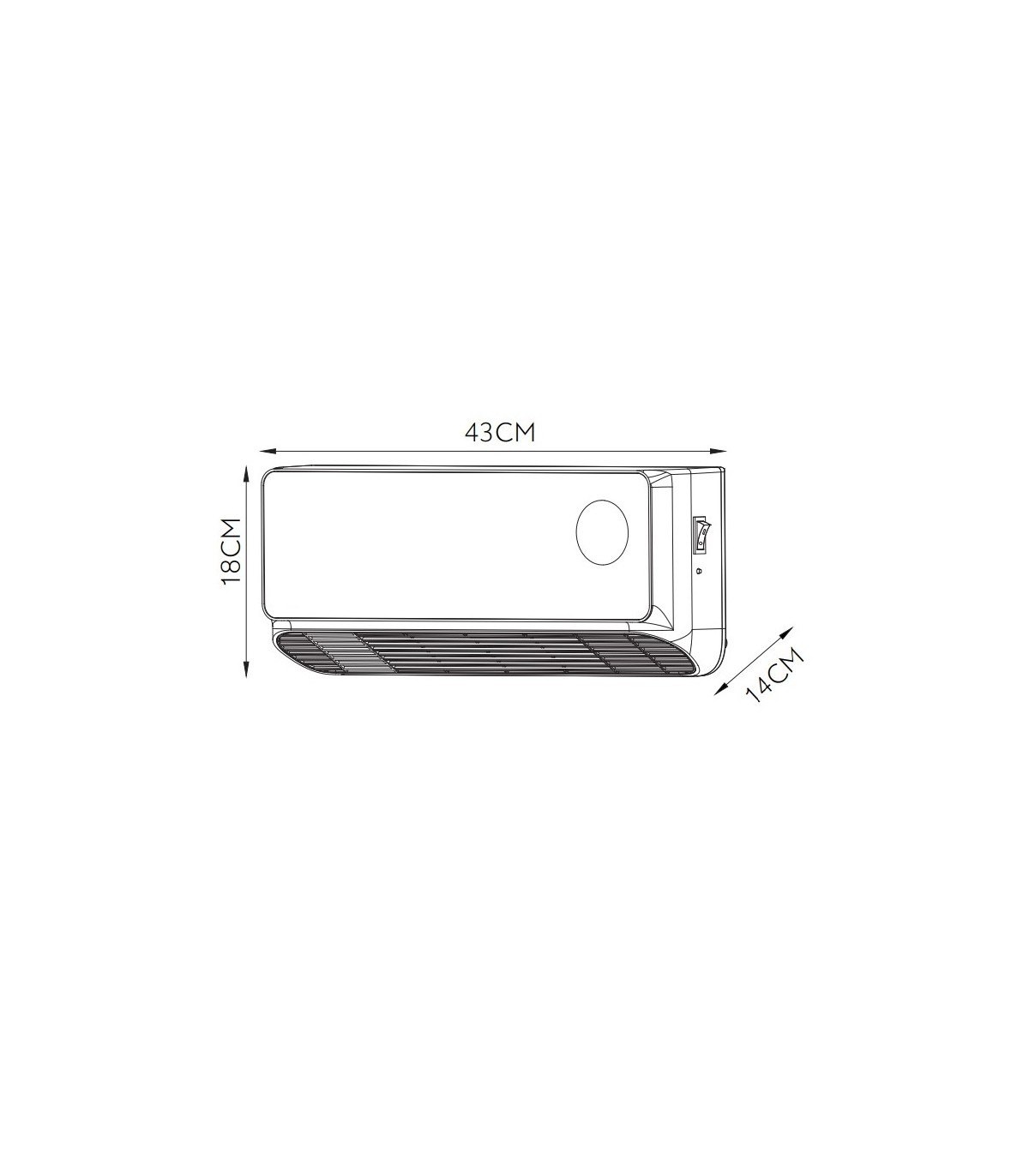Calefactor Split Pared ZARATE 2000W Con Mando Distancia Negro/Blanco