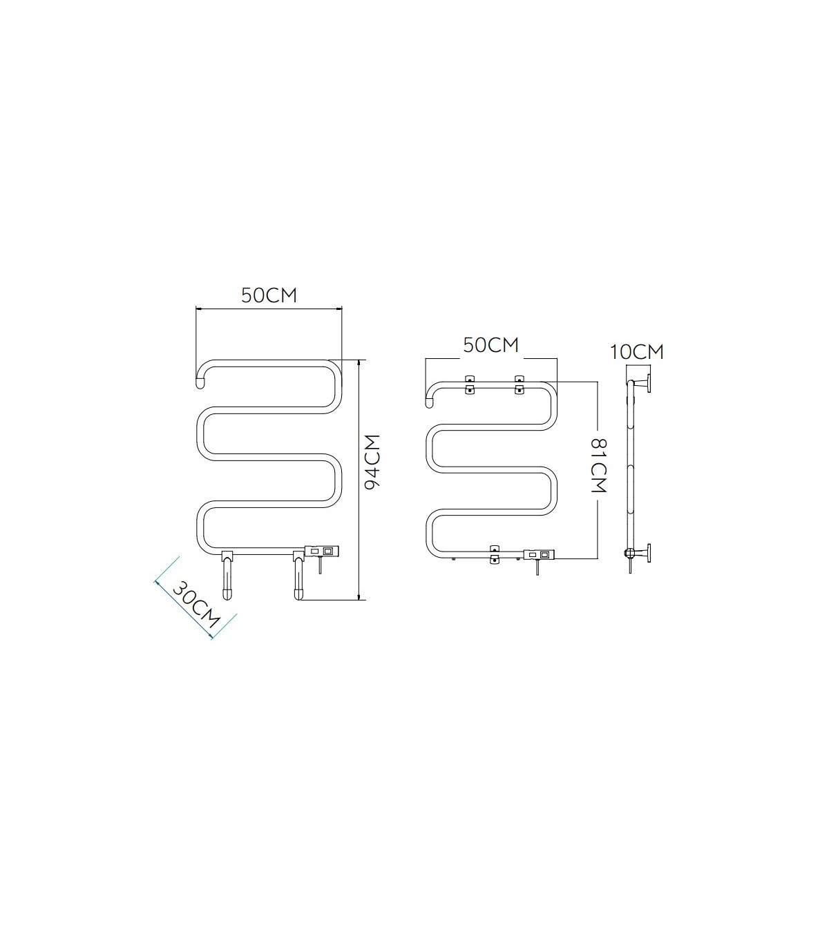 Toallero Eléctrico 2en1 CORNEJO 100W IP22 Blanco