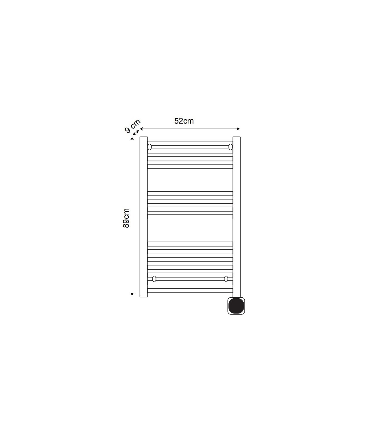 Toallero Eléctrico SCUTI 500W IP24 Negro