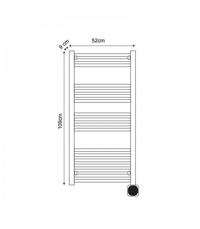 Toallero Eléctrico SCUTI 750W IP24 Negro