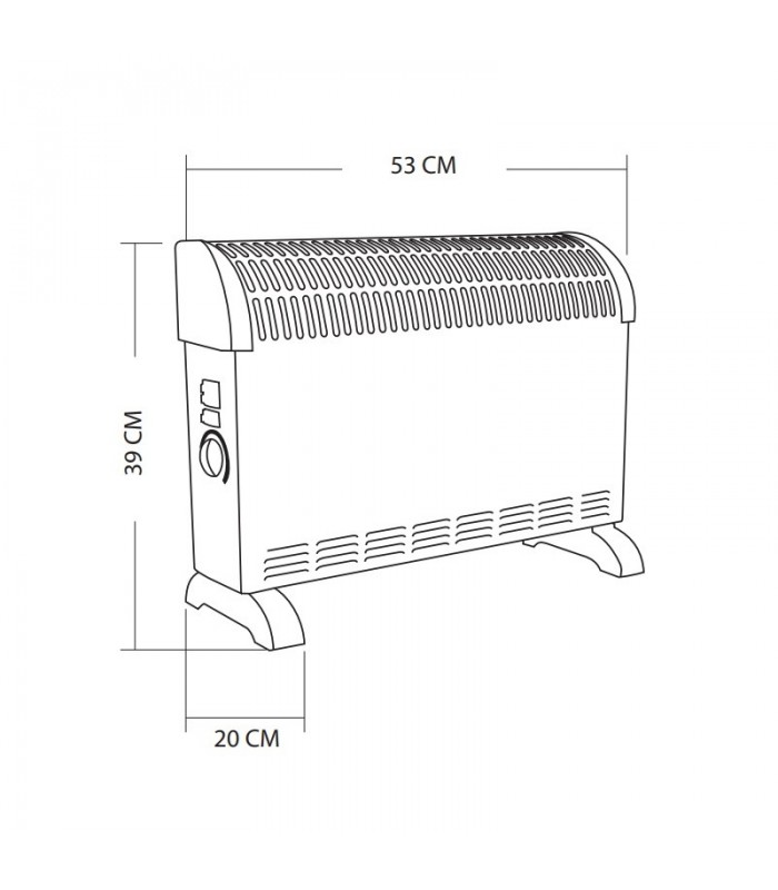 Calefactor Convector Turbo FALLA 2000W Blanco