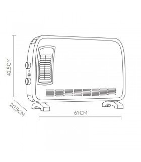 Calefactor Convector Turbo BENGALA 2000W Blanco/Gris