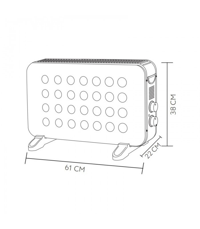 Calefactor Convector Turbo HOGAR 2000W Blanco/Negro