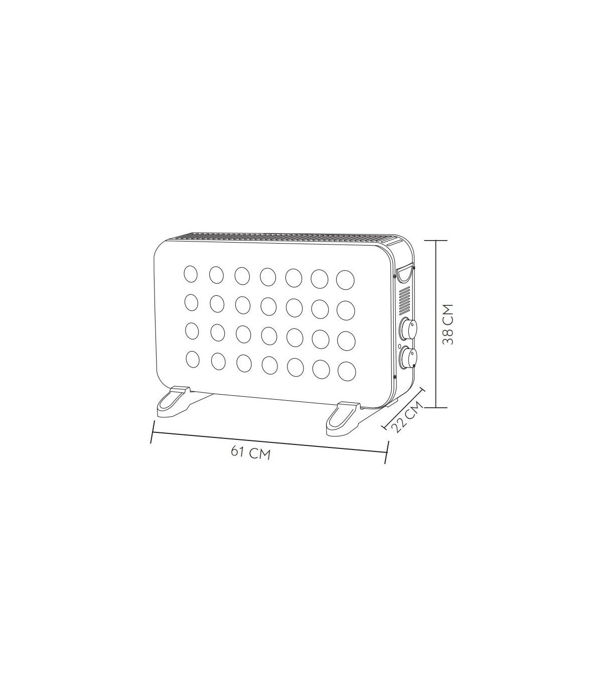 Calefactor Convector Turbo HOGAR 2000W Blanco/Negro