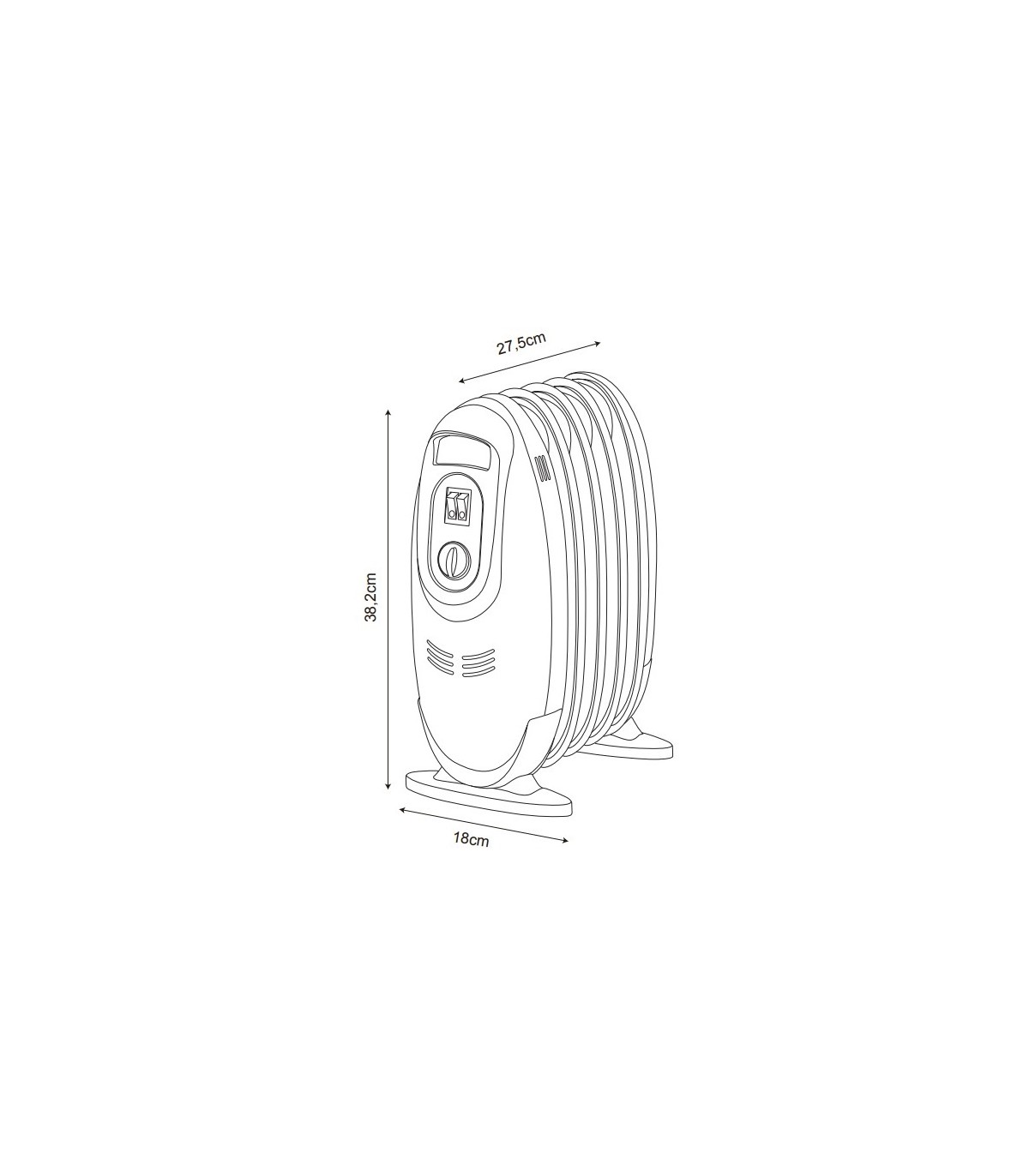 Radiador de Aceite Mini IRLANDA 600W Blanco 5 Elementos