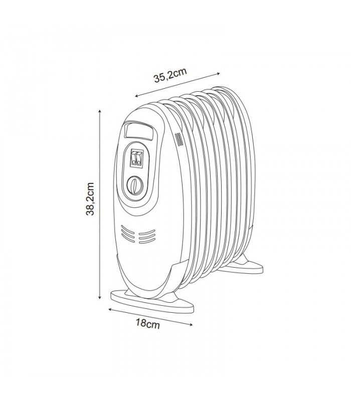 Radiador de Aceite Mini IRLANDA 900W Blanco 7 Elementos