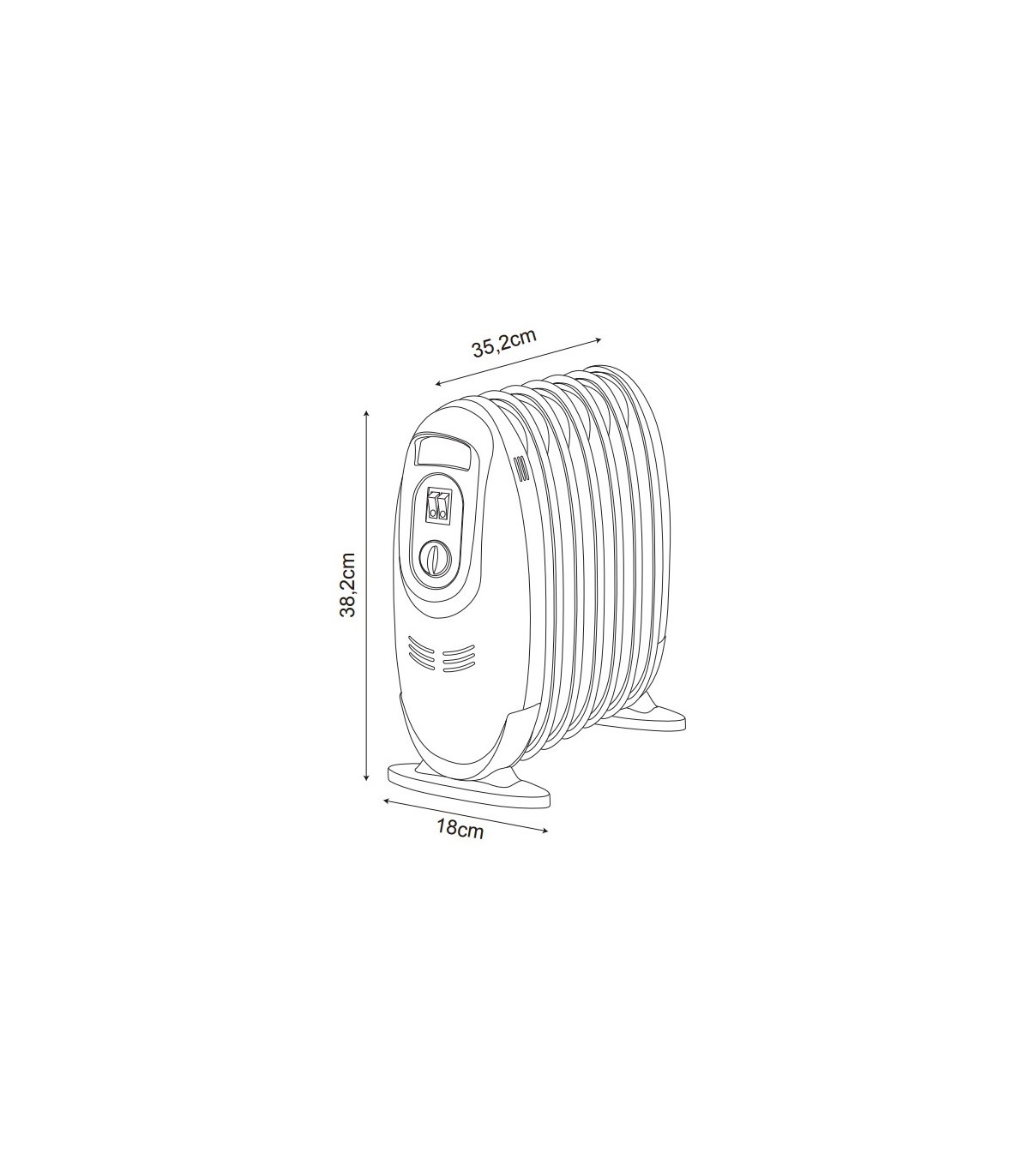 Radiador de Aceite Mini IRLANDA 900W Blanco 7 Elementos
