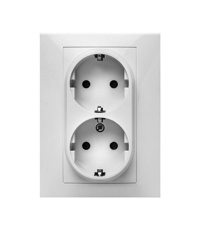 Toma corriente doble Schuko empotrar 16A 250V
